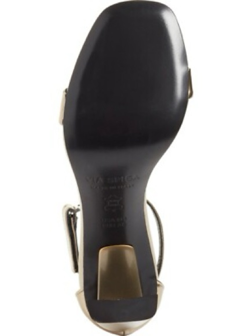 VIA SPIGA Womens Gold Heel Faxon Square Toe Buckle Leather Sandals 9.5 M - Picture 9 of 14